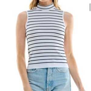 Ultra Flirt Mock Turtleneck Ribbed Tank